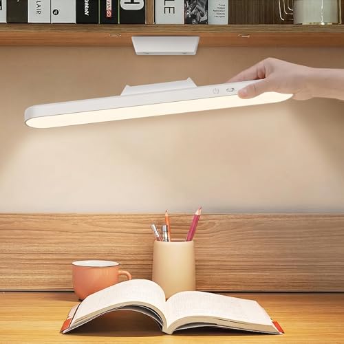 Image of Desk Light | USB Rechargeable Magnetic Cabinet Light | LED Under Cabinet Lamp with 3-Color Dimmable Modes, Adjustable Angle and Brightness for Cupboard, Closet, Makeup Mirror (1 Psc)