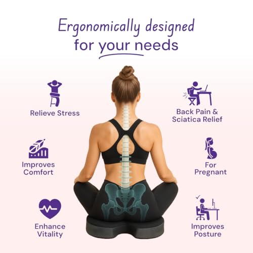 Image of Careforce Car Seat Cushions for Chair Coccyx for Tailbone Pain for Chair Tailbone Pillow for Sitting for Car Driving Seat Sitting Pillow - PU