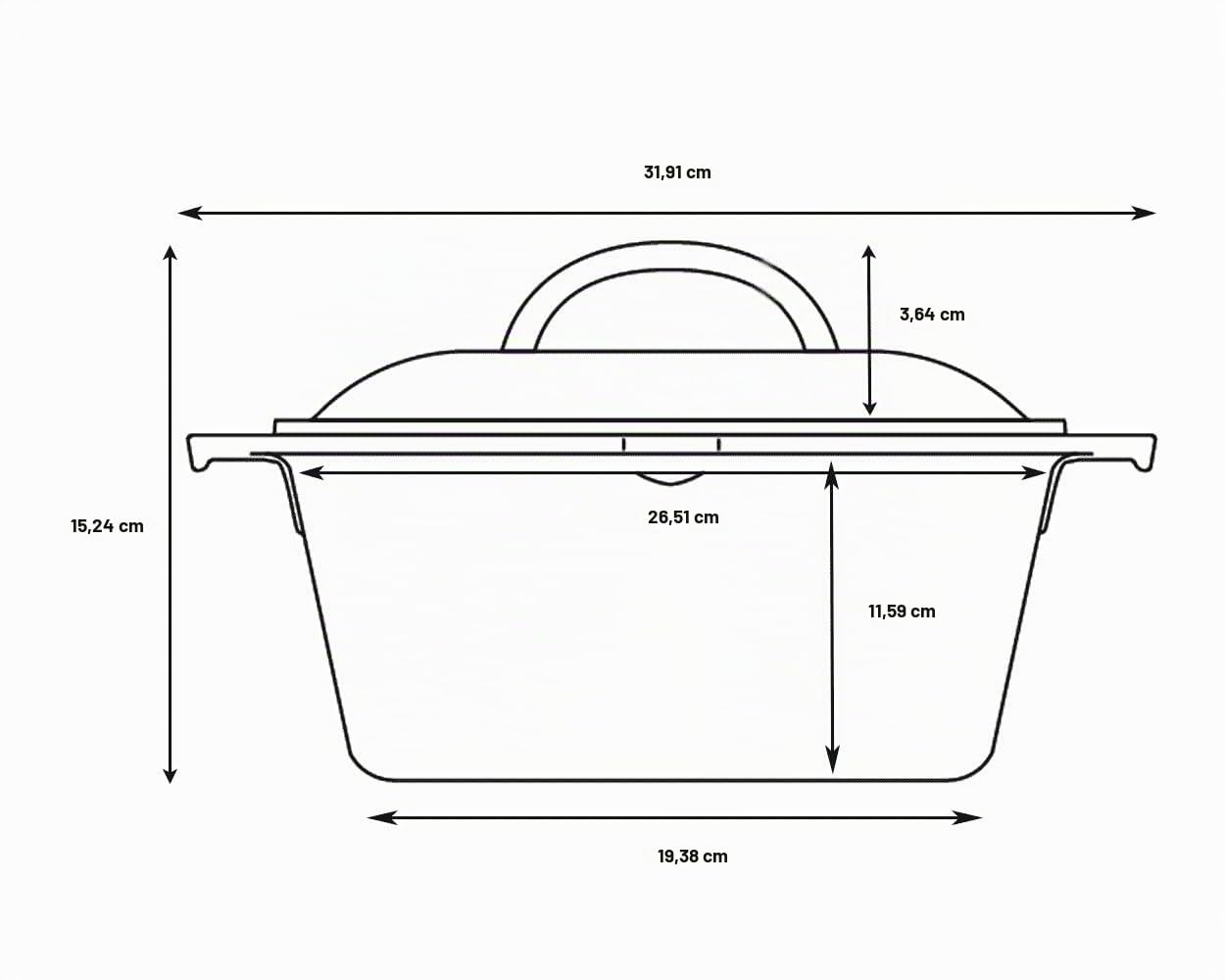 Cacerola c/Tapa 4,700L- 25cm