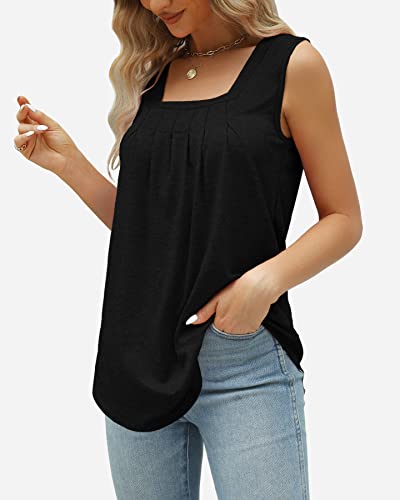 Viligo Sleeveless Tops For Women Beach Trendy Tank Tops Flowy Summer Fashion Shirts Black M #TOP3