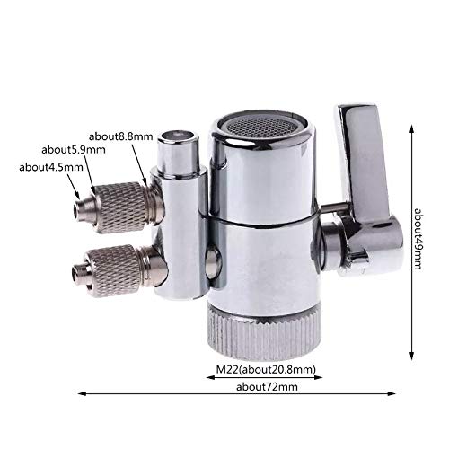 Zawór, zawór odcinający, Drop Shipping Filtr do wody Kran Podwójny zawór przełączający M22 do 1/4" Mosiądz chromowany