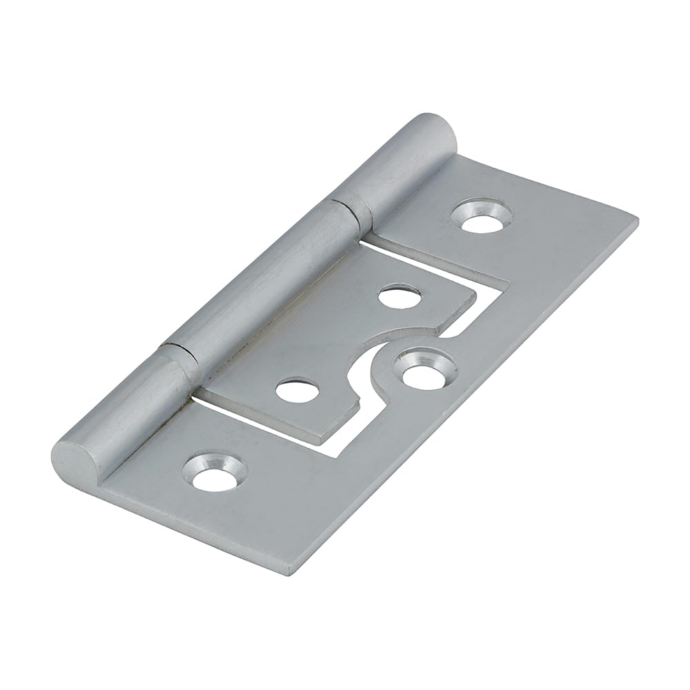 Timco - Plain Bearing Flush Hinges - Solid Brass - Satin Chrome (Size 75 X 50-2 Pieces)