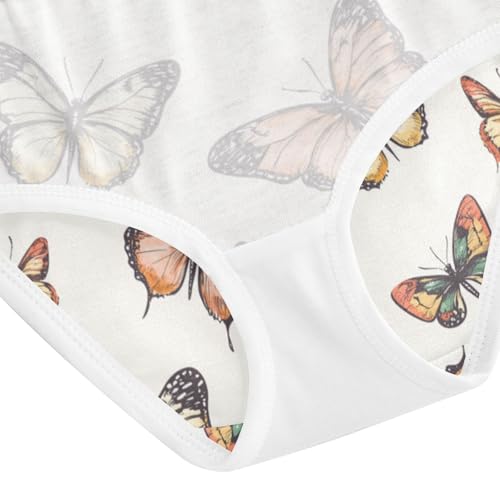 ZZKKO Vintage Butterfy Girls Underwear Toddler Panties for Girls Comfort Brief Size 2T-8Y4