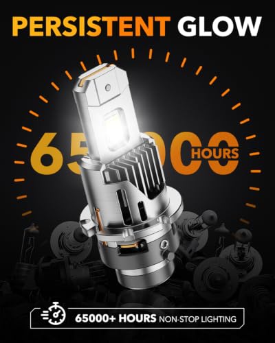 Image of OXILAM D4S LED Bulbs, 1200% Ultra-Bright, 1:1 Mini Housing, Built-in Anti-Flicker CANbus, IP68 Waterproof, Long 60,000-Hour Life, Plug-and-Play, Pack of 2