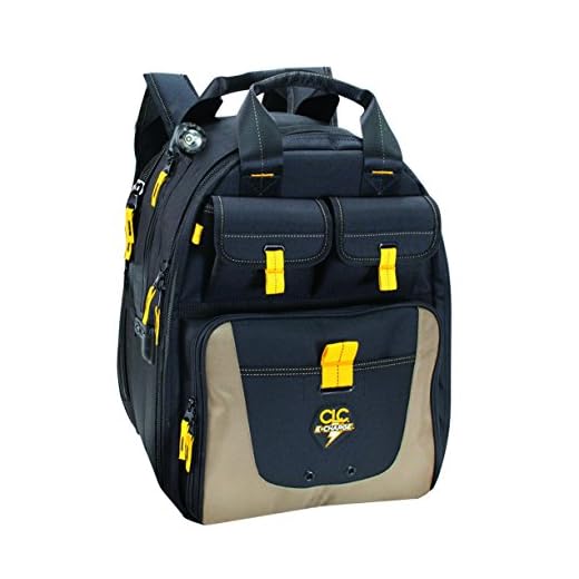 CLC Custom Leathercraft ECPL38 E-Charge Lighted USB Charging Tool Backpack, 36 Pocket