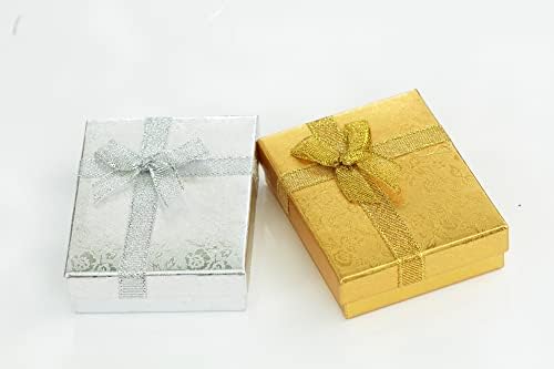 findout jewellery gift box, 9pcs Sparkling vibrant colors Ribbon cardboard necklace boxes for jewelry, necklace boxes, jewellery box small, boxes for jewellery packaging, bracelet boxes :9x7x2.4cm