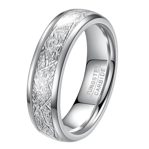 Bague acier tungstène inrayable PAURO anneau 4 6MM motif irrégulier