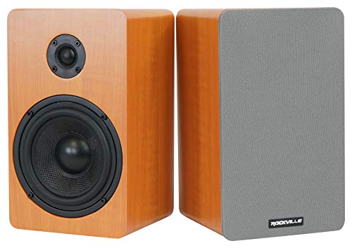 Rockville 2 RockShelf 58C 360W Wood 5.25" Home Theater Bookshelf Speakers/8 Ohm