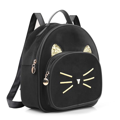 XMRSOY Cute Black Cat Mini Backpack for Girls,Adorable...