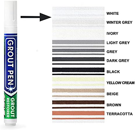 Grout Pen - Revives & Restores Tile Grout - Water-Based 7ml White