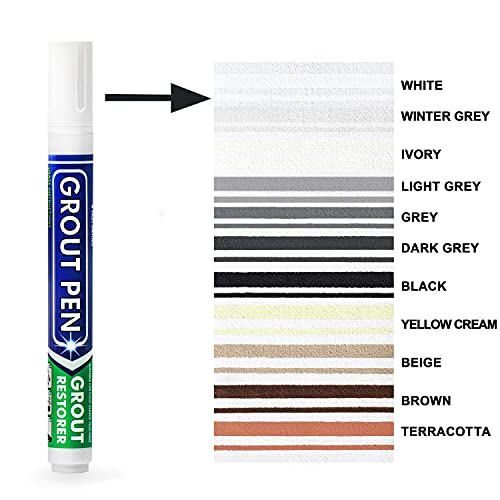 Grout Pen White Tile Paint Marker: Waterproof Grout Paint, Tile Grout Colorant And Sealer Pen - White, Narrow 5Mm Tip (7Ml) #TOP1