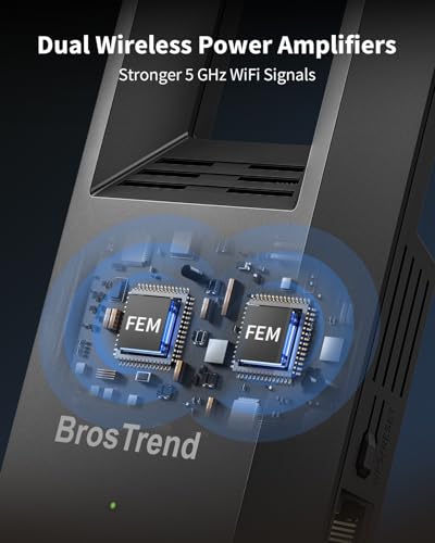Image of BrosTrend AC1200 Wireless Access Point with Gigabit Port, Wall Plug Gigabit WiFi Access Point for Home & Office, Dual Band WAP for PC, Smartphone TV GameConsole etc., Easy Setup Works with All Routers