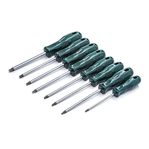 SATA 8-Piece A-Series Acetate TorxScrewdriver Set with Green Ergonomic Handles and Durably Strong