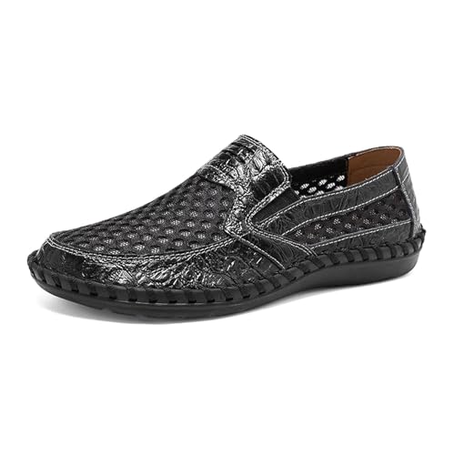 Mocassini da uomo in pelle traforata, traspiranti, slip-on, scarpe da