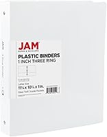 Vista 84 de JAM PAPER - Carpetas de plástico de 1 pulgada - Carpetas de 3 anillas surtidas (rojo, azul, verde y naranja) - Paquete de 4