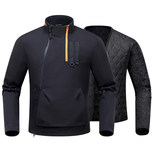 RIDEIRON Motorradjacke Herren Damen mit CE-Schulter und Ellenbogenpolstern Schutzausrüstung, Herausnehmbarem Futter zum Schutz vor Kälte und Wind für alle Jahreszeiten L