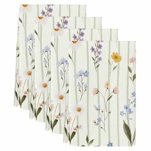 Epetloutys Spring Floral Kitchen Towels Set of 4, Water Absorbent