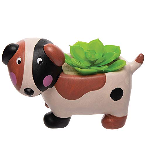 Baker Ross AT840 Keramik-Blumentöpfe, Hund, kreatives Kunst- und Bastelzubehör für Kinder zum Bemalen, Personalisieren und Dekorieren, sortiert, 2 Stück Mint-fächer