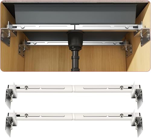 Tuesnax 2PCS Upgraded Undermount Sink Brackets 51-140cm Adjustable Undermount Sink Support Kit Heavy Duty Stainless Steel Kitchen & Bathroom Sink Support with Space-Saving Horizontal Frame