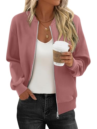 KISSMODA Womens Zip Up Jackets Sweatshirts Long Sleeve Casual Coat Outwear With Pockets3