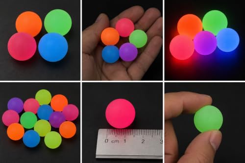 Image of VTL Radium Bouncy Balls for Kids | Glow in The Dark High Bounce Rubber Balls | Neon Multicolor Small Bouncing Balls for Indoor & Outdoor Play | Return Gift Toys | Pack of 5