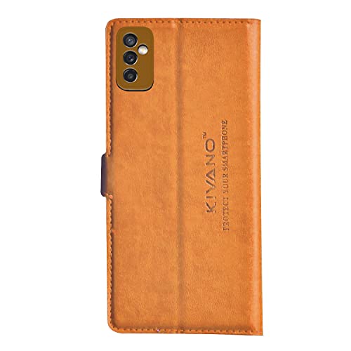 Image of Compatible with Samsung Galaxy M52 5G Flip Cover | Leather Finish | Inside Pockets & Inbuilt Stand | Shockproof Wallet Style Magnetic Closure Back Cover Case