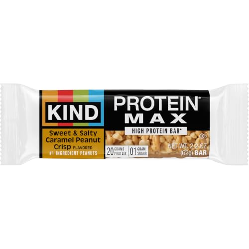 Image of KIND Protein MAX Sweet & Salty Caramel Peanut Crisp Snack Bars, Keto Friendly, 20g Protein, 12 Count
