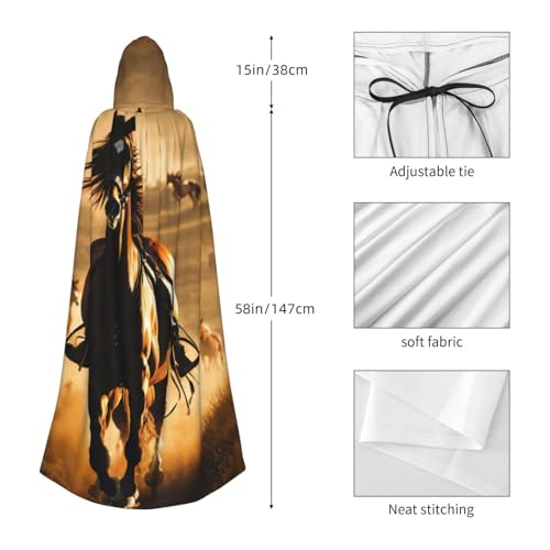 Cape à capuche costume de carnaval motif cheval et rayures