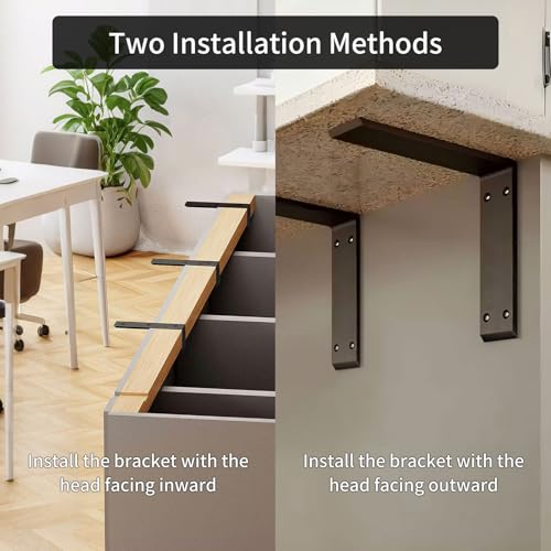 Heavy Duty Metal Countertop Brackets 18 Inch L Shape Countertops Floating Shelf Brackets 0.4 Inch Thick Granite Countertops 18"x8"x2.5" for Quartz/Granite/Wood/Concrete/Laminate Countertops (3pack) by YMDparts - Used condition - Image 6
