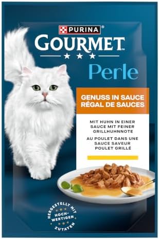 GOURMET Perle Genuss in Sauce, Katzenfutter nass, mit Huhn, 26 x 85g