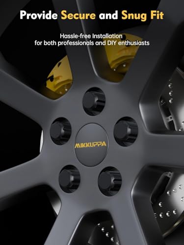Image of MIKKUPPA 20PCS 9 /16-18 Lug Nuts - Replacement for 1994-2011 Ram 1500, 2005-2010 Dodge Dakota, 2004-2009 Durango Aftermarket Wheel, Black 7 Splined 3 /4 inch Hex, 2 inch Tall, 0.91 inch Wide Tire Nuts