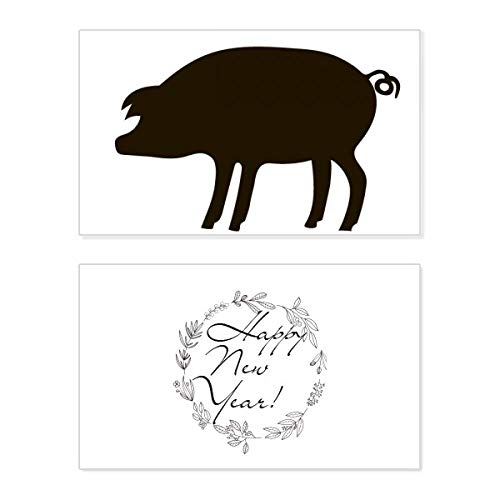 Tarjeta de Año Nuevo Black Pig para enviar un cálido mensaje de bendición a tus seres queridos
