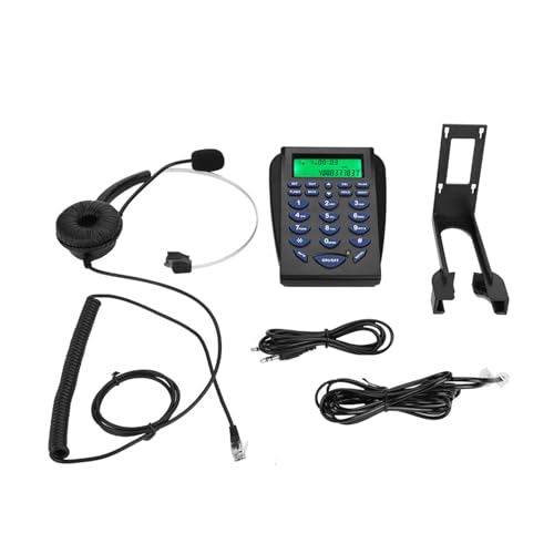 Casque de centre d'appels anti-bruit avec téléphone fixe à clavier numérique ergonomique