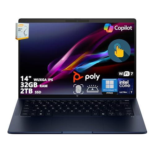 Image of HP EliteBook X G1i AI Laptop | 14 inch WUXGA IPS Touchscreen | Intel 8-Core Ultra 7 258V (NPU Up to 47 Tops) | 32GB RAM 2TB SSD | for Creator Business Professional Win11 Pro w /DLCA Accessory