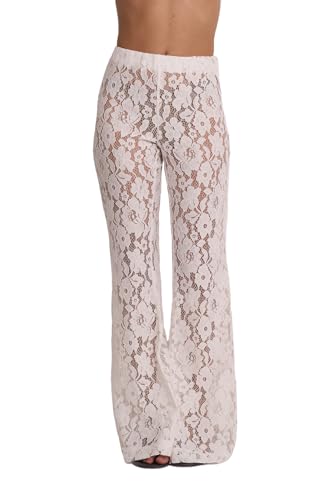 Gottex Women's Beach Life Saint Tropez Floral Lace Cover-Up Pants-High Waist, Elastic Waistband, Flare Bottom2