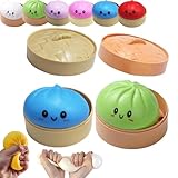 Giant Dumpling Squishy, Jumbo Rainbow Dumpling Stress Ball for & Adults, Extra Large Soft Slow Rising Squishy Dumplings for Anxiety Relief, Sensory Fidget Dough Toy, Decompresión (2 unidades
