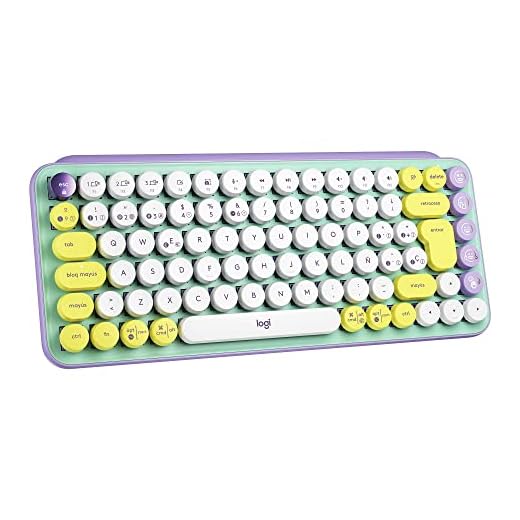 Logitech Pop Keys Teclado Mecánico Inalámbrico con Teclas Emoji Personalizables, Diseño Compacto, Conectividad Bluetooth o USB, Compatibilidad con Varios Dispositivos y OS, Color Daydream