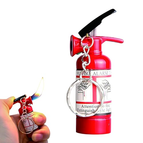 Encendedor con forma de extintor rojo recargable