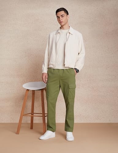 Image of Amazon Brand - Symbol Men's Regular Fit Cargo Trouser (Elasticated Waistband | 100% Cotton | Pants)