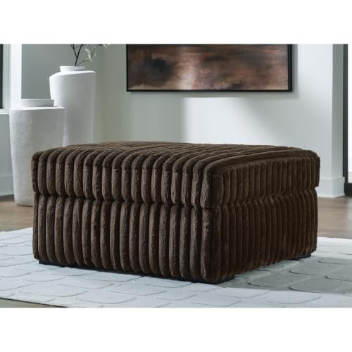 Image of Signature Design by Ashley Midnight-Madness Casual Upholstered Oversized Accent Ottoman, Dark Brown