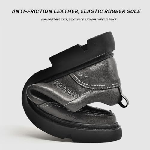 Men's Genuine Leather Retro Chunky Heel Oxfords Fashion Comfort Round Toe Non-Slip Platform Business Formal Lace-Up Shoes3