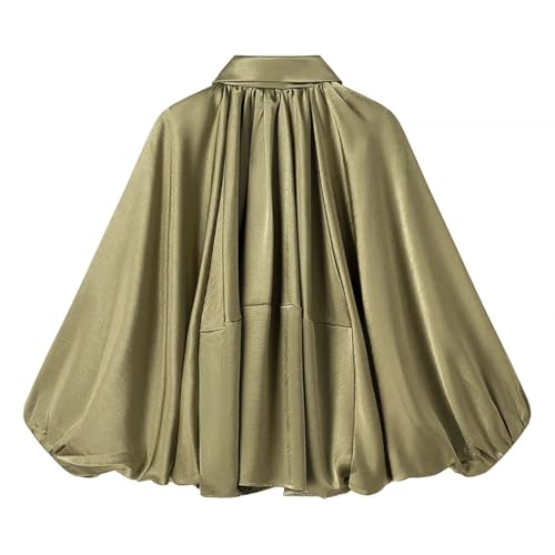 Women’S Casual Lightweight Satin Flying Jacket Long Sleeve Full Zip Front Coat4