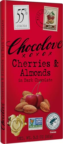 Image of Chocolove Cherries and Almonds in Dark Chocolate, 3.2 oz