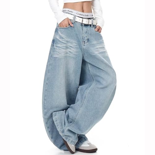 High Waisted Wide Leg Letter Print Baggy Flare Jeans for Women Fall Unisex Vintage Hip-Hop Washed Trousers Pants4