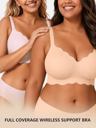 Image of COCOMARTS Jelly Bras for Women No Underwire Scalloped Wireless Push Up Bra