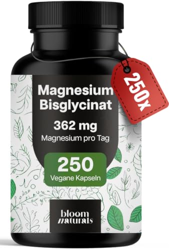 Magnesium Bisglycinat hochdosiert – 250 Kapseln – 362 mg pro Tag – Ansicht 1