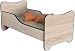 Topbeds Cama Infantil, Cama Infantil con protección anticaída y somier, colchón de 160 x 80 cm Roble Somoa