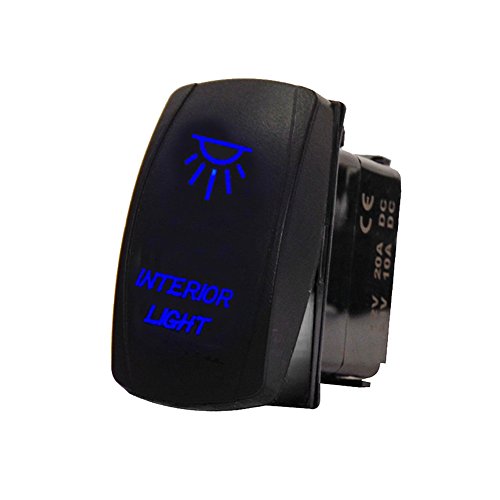 Esupport Car 12V 20A Light Button Rocker Toggle Switch Blue Led Interior Light 5Pin #TOP1