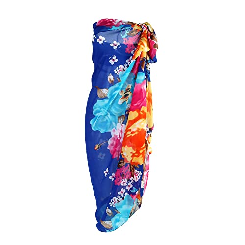 Ayliss Womens Swimwear Chiffon Printed Cover up Beach Sarong Pareo Bikini Swimsuit Wrap (#19 (57"*55")) - Image 2