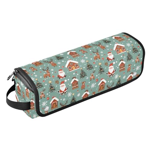 Bolsa de viaje resistente al calor y tapete para planchas y rizadores de cabello con diseño navideño de mármol Winter Design, organizador portátil para herramientas de cuidado capilar miniatura 1